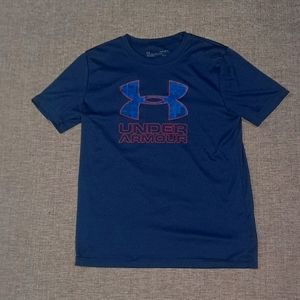 Under Armour Boys Blue Tee Youth LG